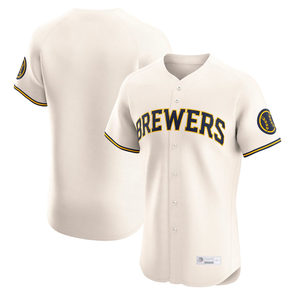 Silnrao M.Brewers ## Brewers Blank Player Cream Home Limited Elite Stitched Jerseys