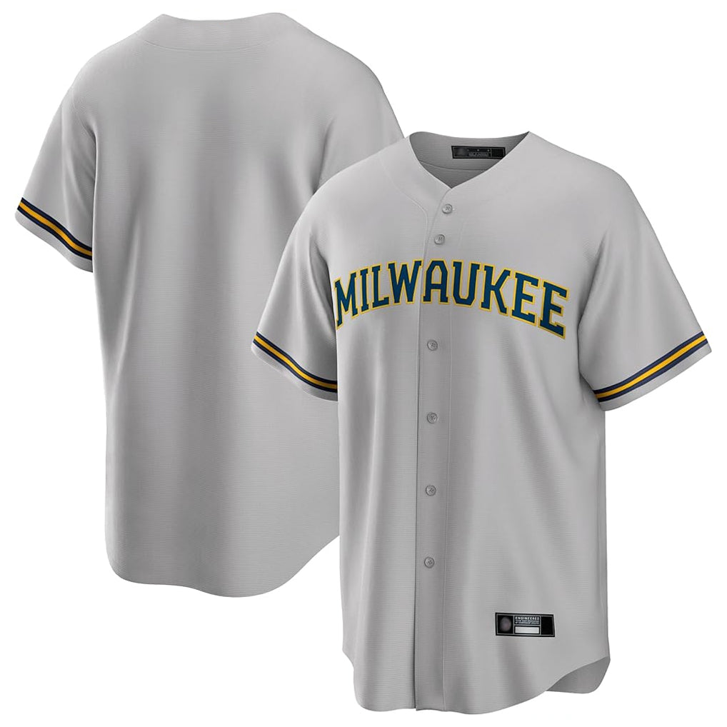 Silnrao M.Brewers ## Brewers Blank Player Gray Home Game Stitched Jerseys