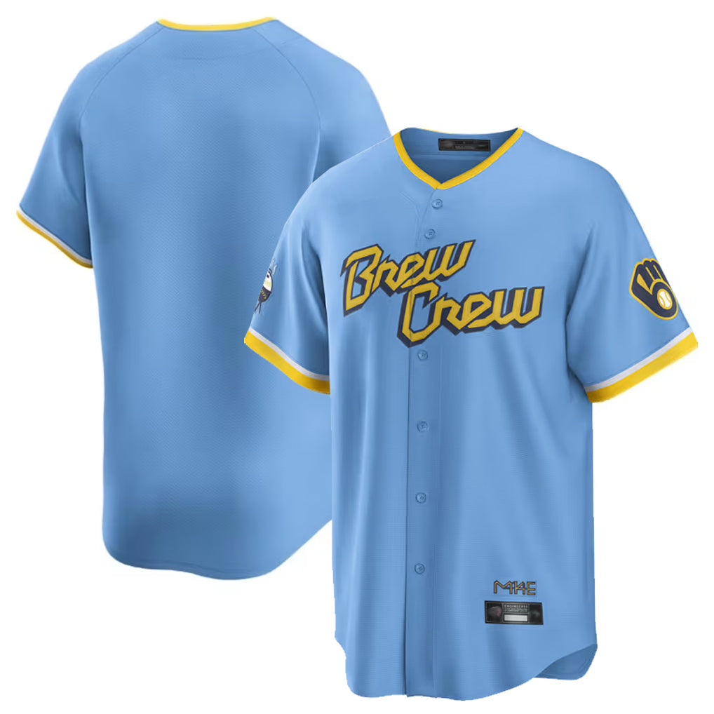 Silnrao M.Brewers ## Brewers Blank Player Light Blue City Connect Home Game Stitched Jerseys
