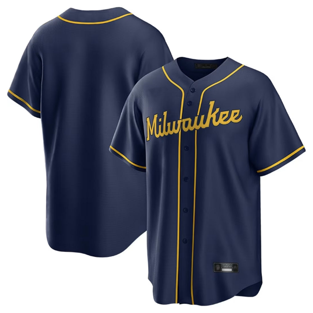 Silnrao M.Brewers ## Brewers Blank Player Navy Home Game Stitched Jerseys