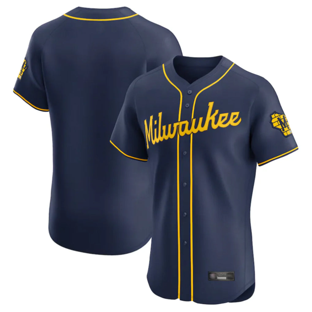 Silnrao M.Brewers ## Brewers Blank Player Navy Home Limited Elite Stitched Jerseys