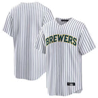 Silnrao M.Brewers ## Brewers Blank Player White Stripes Home Game Stitched Jerseys
