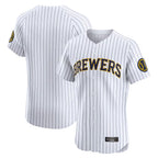 Silnrao M.Brewers ## Brewers Blank Player White Stripes Home Limited Elite Stitched Jerseys