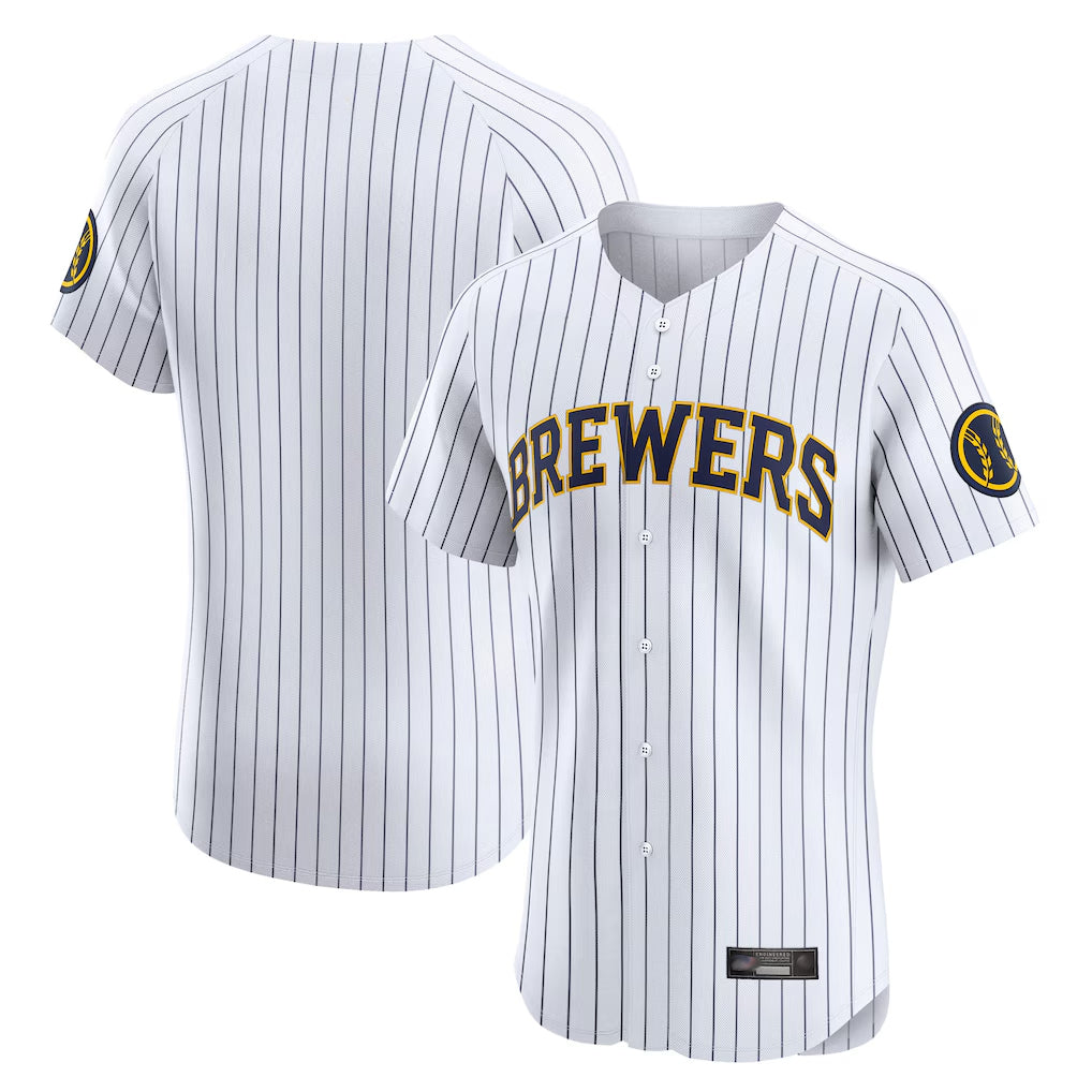 Silnrao M.Brewers ## Brewers Blank Player White Stripes Home Limited Elite Stitched Jerseys