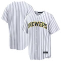 Silnrao M.Brewers ## Brewers Blank Player White Stripes Home Limited Stitched Jerseys