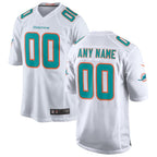 Silnrao Custom M.Dolphins Game Road Stitched Jerseys - White - Custom
