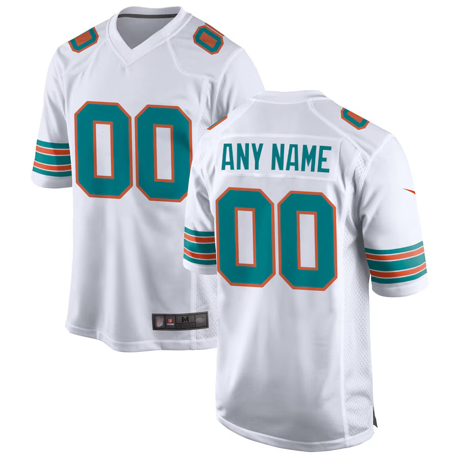 Silnrao Custom M.Dolphins Game Secondary Alternate Stitched Jerseys
