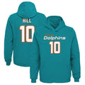 Silnrao M.Dolphins #10 Tyreek Hill Player Aqua Mainliner Pullover Hoodie Game Stitched Jerseys