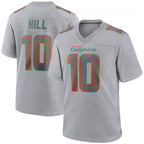 Silnrao M.Dolphins #10 Tyreek Hill Player Grey Atmosphere Fashion Stitched Jerseys