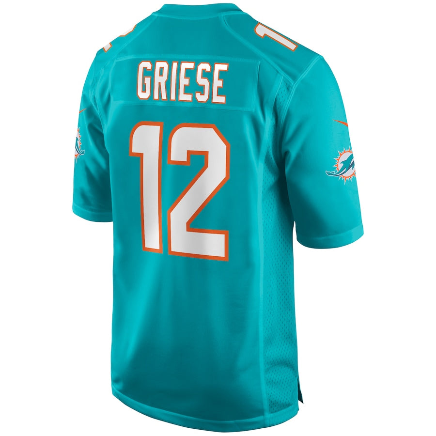 Silnrao M.Dolphins #12 Bob Griese Player Aqua Game Stitched Jerseys