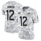 Silnrao M.Dolphins #12 Bob Griese Player Arctic Camo Salute to Service Limited Stitched Jerseys