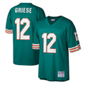 Silnrao M.Dolphins #12 Bob Griese Player Mitchell & Ness Aqua Legacy Replica Stitched Jerseys