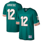 Silnrao M.Dolphins #12 Bob Griese Player Mitchell & Ness Aqua Legacy Replica Stitched Jerseys