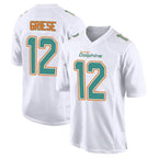 Silnrao M.Dolphins #12 Bob Griese Player White Fashion Game Stitched Jerseys