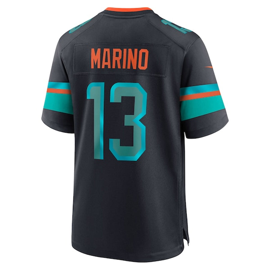 Silnrao M.Dolphins #13 Dan Marino Player Blue Rivalries Collection Game Stitched Jerseys