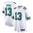 Silnrao M.Dolphins #13 Dan Marino White Retired Player Jersey American Stitched Jerseys