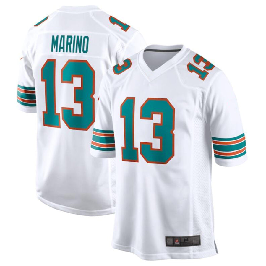 Silnrao M.Dolphins #13 Dan Marino White Retired Player Jersey American Stitched Jerseys