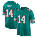 Silnrao M.Dolphins #14 Quinn Ewers Player Aqua Game Stitched Jerseys