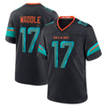 Silnrao M.Dolphins #17 Jaylen Waddle Player Blue Rivalries Collection Game Stitched Jerseys