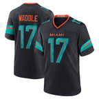 Silnrao M.Dolphins #17 Jaylen Waddle Player Blue Rivalries Collection Game Stitched Jerseys