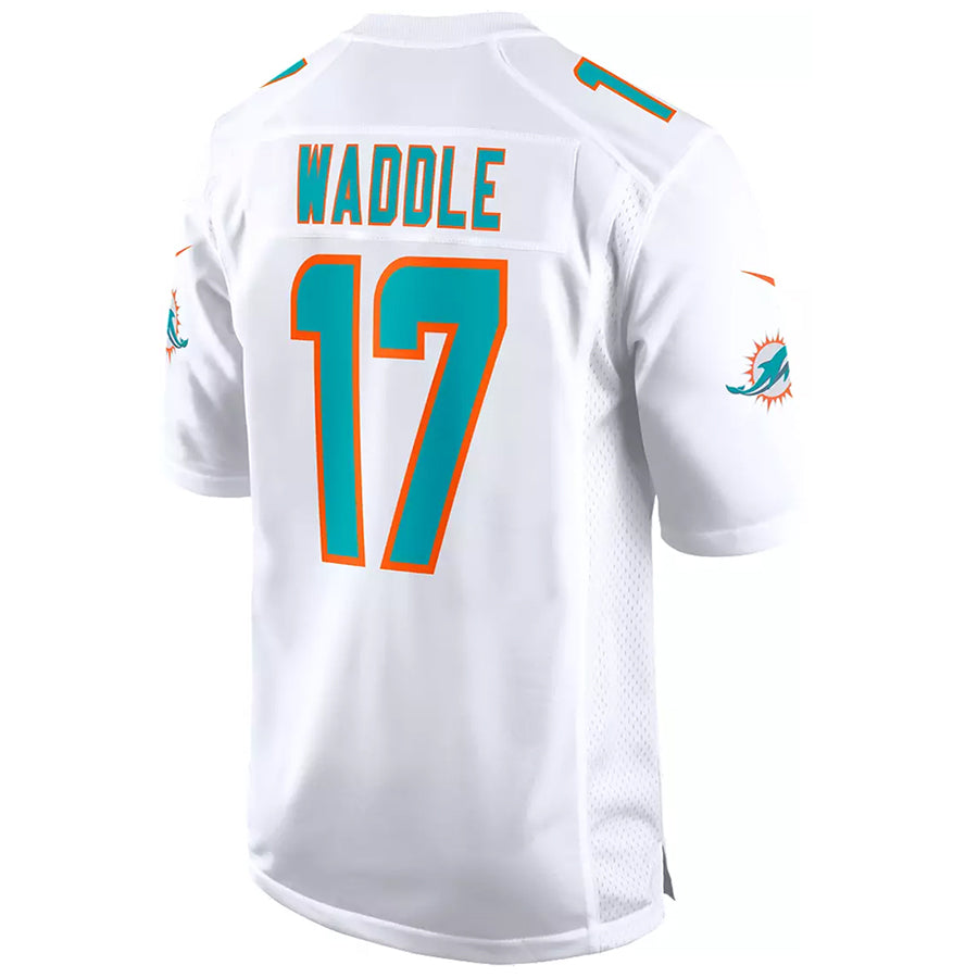 Silnrao M.Dolphins #17 Jaylen Waddle Player White Home Game Stitched Jerseys