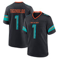 Silnrao M.Dolphins #1 Tua Tagovailoa Player Blue Rivalries Collection Game Stitched Jerseys
