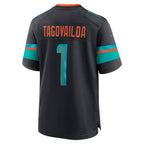 Silnrao M.Dolphins #1 Tua Tagovailoa Player Blue Rivalries Collection Game Stitched Jerseys