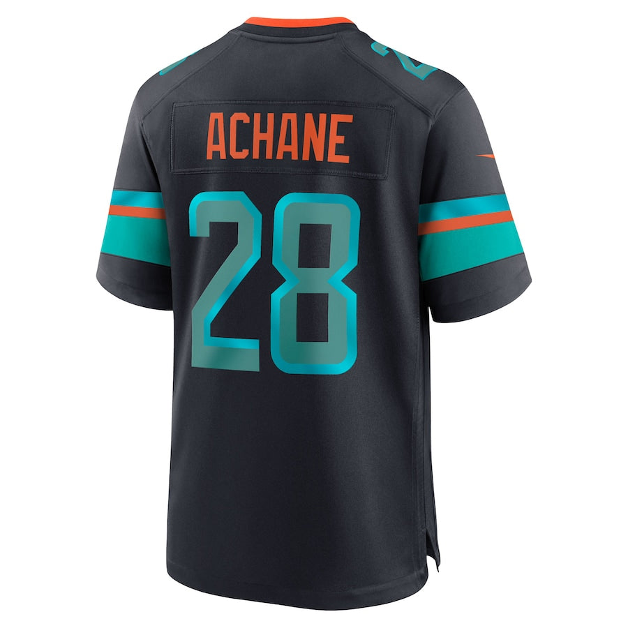 Silnrao M.Dolphins #28 De¡¯Von Achane Player Blue Rivalries Collection Game Stitched Jerseys