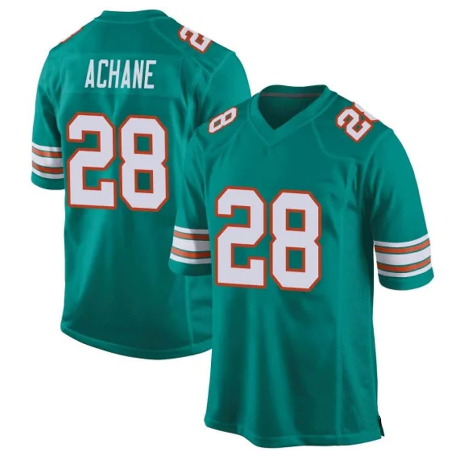 Silnrao M.Dolphins #28 De¡¯Von Achane Player Green Alternate Game Stitched Jerseys