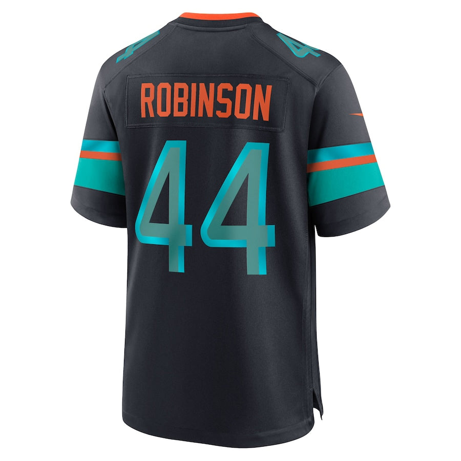 Silnrao M.Dolphins #44 Chop Robinson Player Pitch Blue Rivalries Collection Game Stitched Jerseys