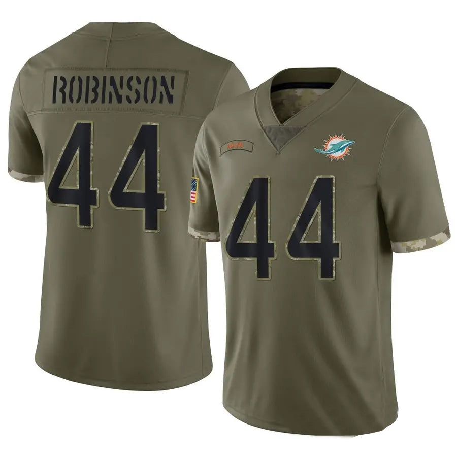Silnrao M.Dolphins #44 Chop Robinson Player Salute To Service Olive Stitched Jerseys