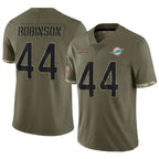 Silnrao M.Dolphins #44 Chop Robinson Player Salute To Service Olive Stitched Jerseys