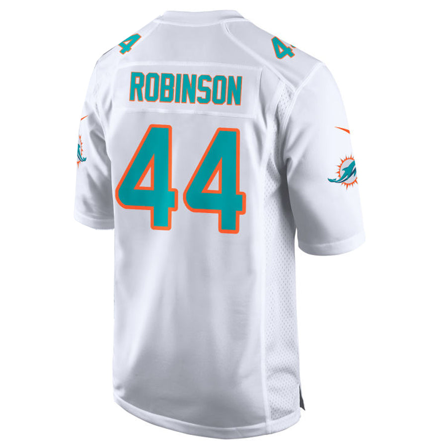 Silnrao M.Dolphins #44 Chop Robinson Player White Home Game Stitched Jerseys