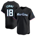 Silnrao M.Marlins #18 Griffin Conine Player Black  Home Limited Stitched Jerseys