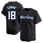 Silnrao M.Marlins #18 Griffin Conine Player Black  Home Limited Stitched Jerseys