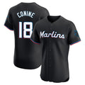 Silnrao M.Marlins #18 Griffin Conine Player Black Vapor Home Limited Elite Stitched Jerseys