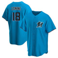 Silnrao M.Marlins #18 Griffin Conine Player Blue Home Game Stitched Jerseys