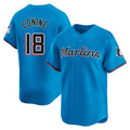 Silnrao M.Marlins #18 Griffin Conine Player Blue Home Limited Stitched Jerseys