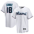 Silnrao M.Marlins #18 Griffin Conine Player White  Home Game Stitched Jerseys