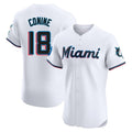 Silnrao M.Marlins #18 Griffin Conine Player White  Home Limited Elite Stitched Jerseys