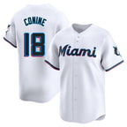 Silnrao M.Marlins #18 Griffin Conine Player White  Home Limited Stitched Jerseys