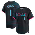 Silnrao M.Marlins #1 Connor Norby Player Black City Connect Home Limited Stitched Jerseys