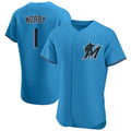 Silnrao M.Marlins #1 Connor Norby Player Blue Home Limited Elite Stitched Jerseys