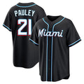 Silnrao M.Marlins #21 Graham Pauley Player Black Fashion Out Home Game Stitched Jerseys