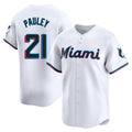 Silnrao M.Marlins #21 Graham Pauley Player White  Home Limited Stitched Jerseys