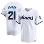 Silnrao M.Marlins #21 Graham Pauley Player White  Home Limited Stitched Jerseys