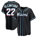 Silnrao M.Marlins #22 Sandy Alcantara Player Black City Connect Home Limited Stitched Jerseys
