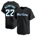 Silnrao M.Marlins #22 Sandy Alcantara Player Black  Home Limited Stitched Jerseys