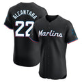 Silnrao M.Marlins #22 Sandy Alcantara Player Black Vapor Home Limited Elite Stitched Jerseys