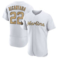 Silnrao M.Marlins #22 Sandy Alcantara Player Gold  Home Limited Elite Stitched Jerseys